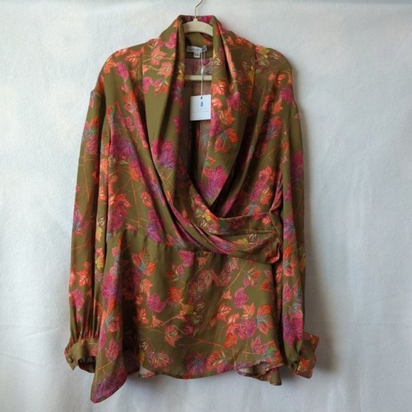Ala Von Auersperg Tops - Ala Von Auersperg Womens Blouse Top Julie Silk Autumn Leaves Size XXL